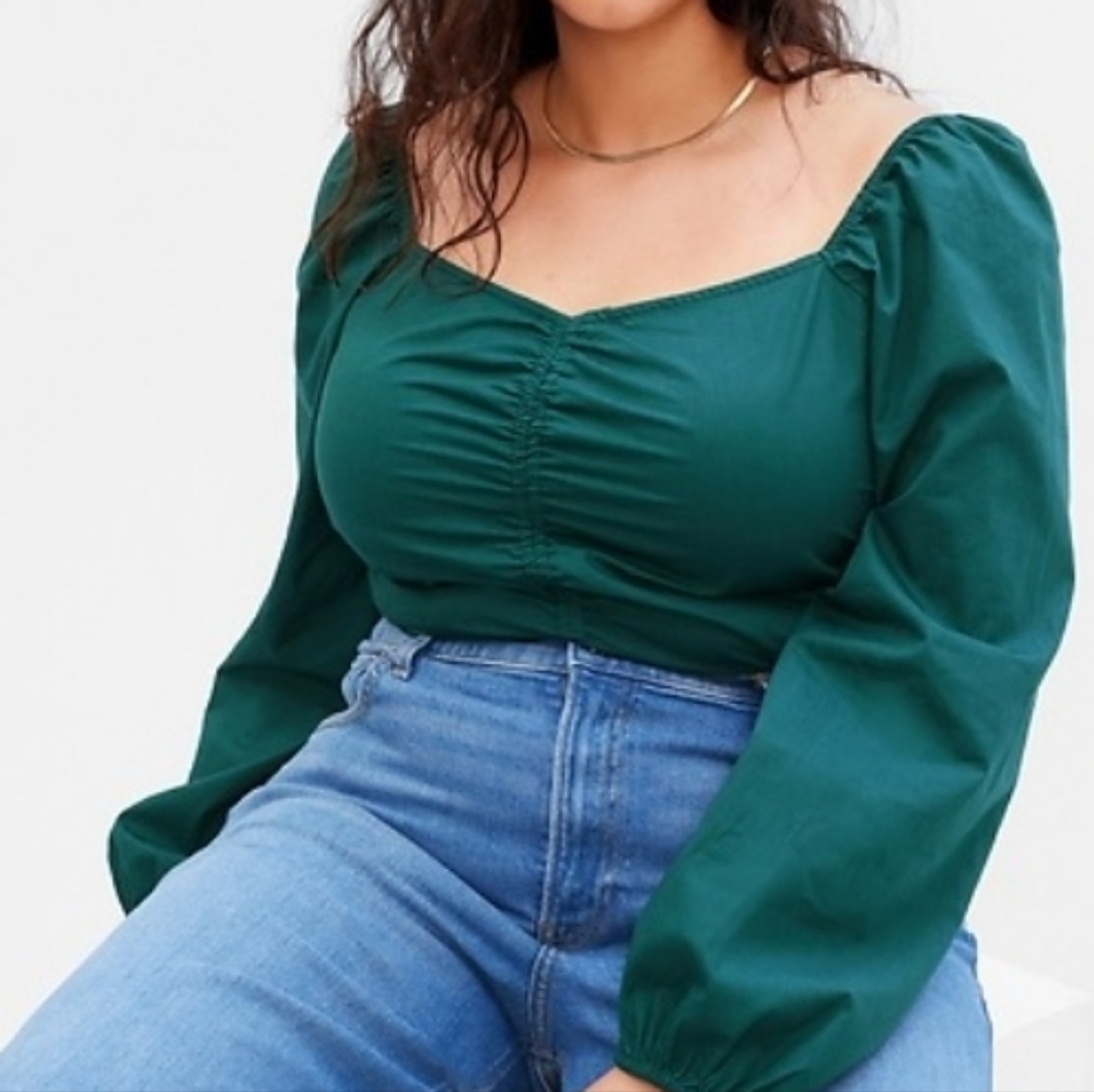 GAP Forest Green Smocked Top